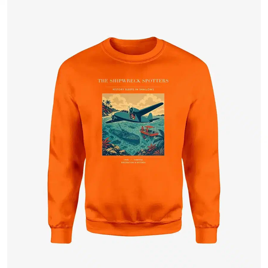 VINTAGE G4369 - The Shipwreck Spotters - Designed Sweatshirts design on orange