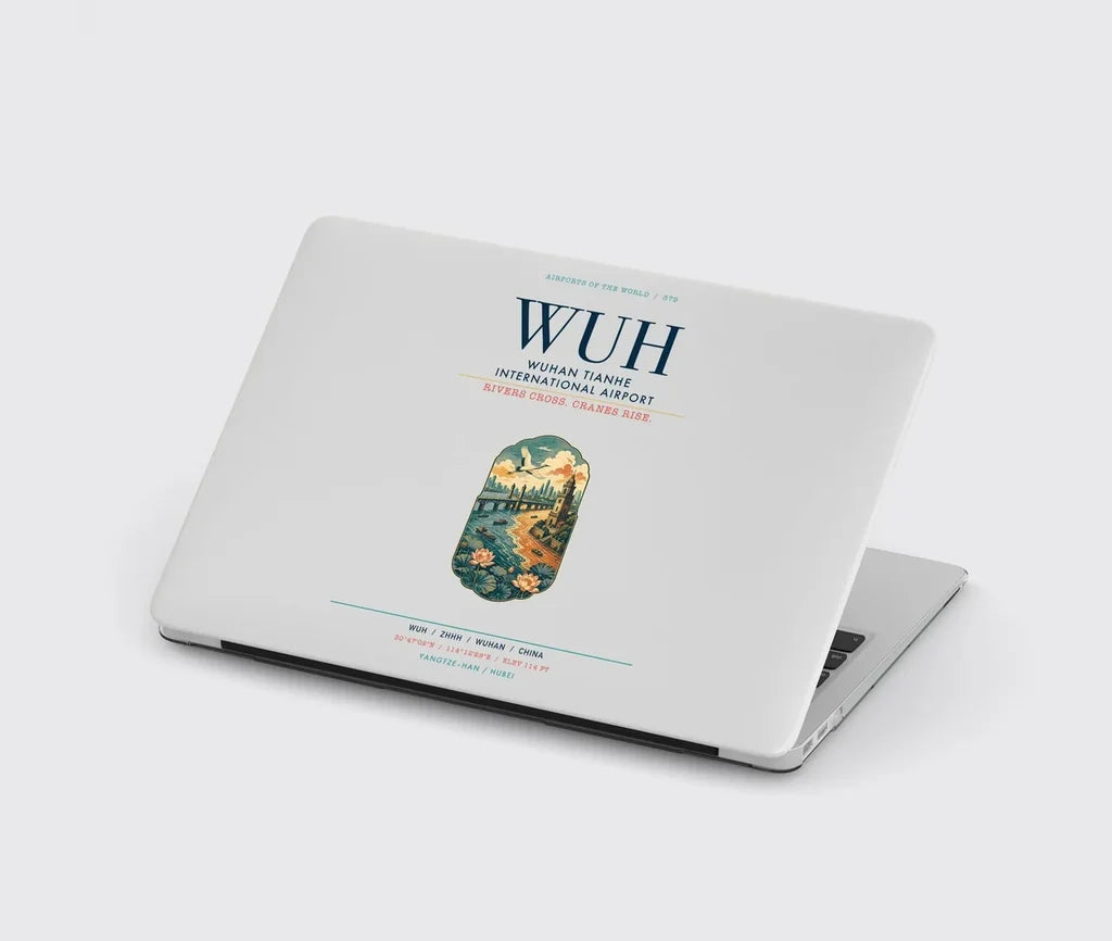 Wuhan Tianhe International Airport (WUH) design on light gray MacBook case