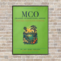Thumbnail for Orlando International Airport MCO vertical canvas print - framed - light green background