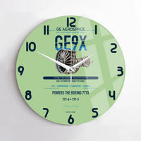 Thumbnail for GE9X design on light green no frame wall clock