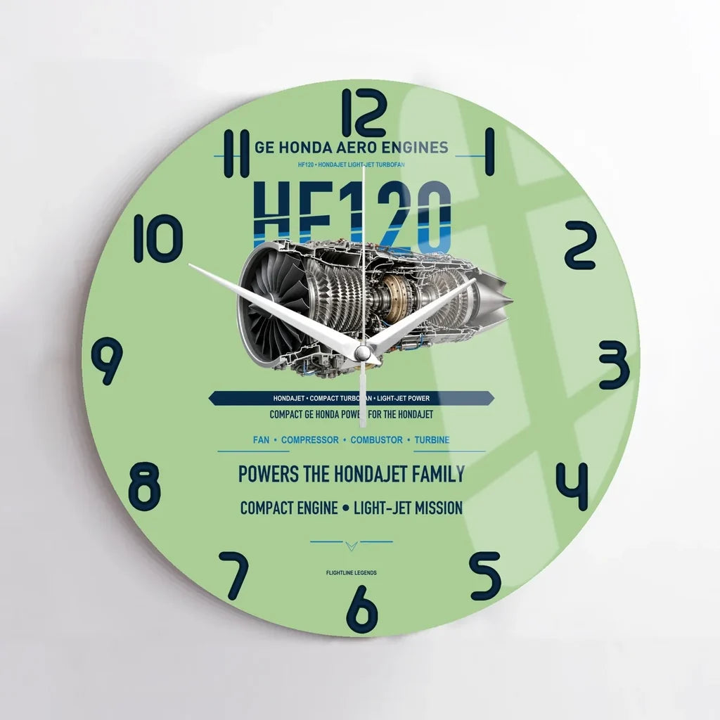 HF120 design on light green no frame wall clock