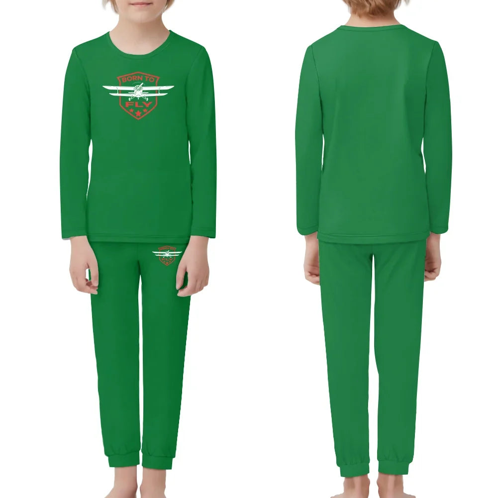 Super Born To Fly children pajamas - Green