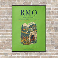 Thumbnail for Chisinau Eugen Doga International Airport RMO vertical canvas print - framed - light green background