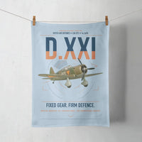 Thumbnail for Fokker D.XXI — Dutch LVA aircraft 221 design on light blue towel