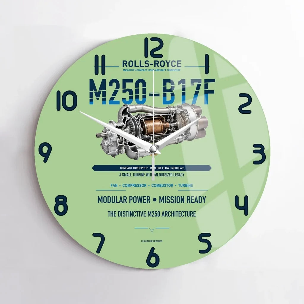 M250-B17F design on light green no frame wall clock