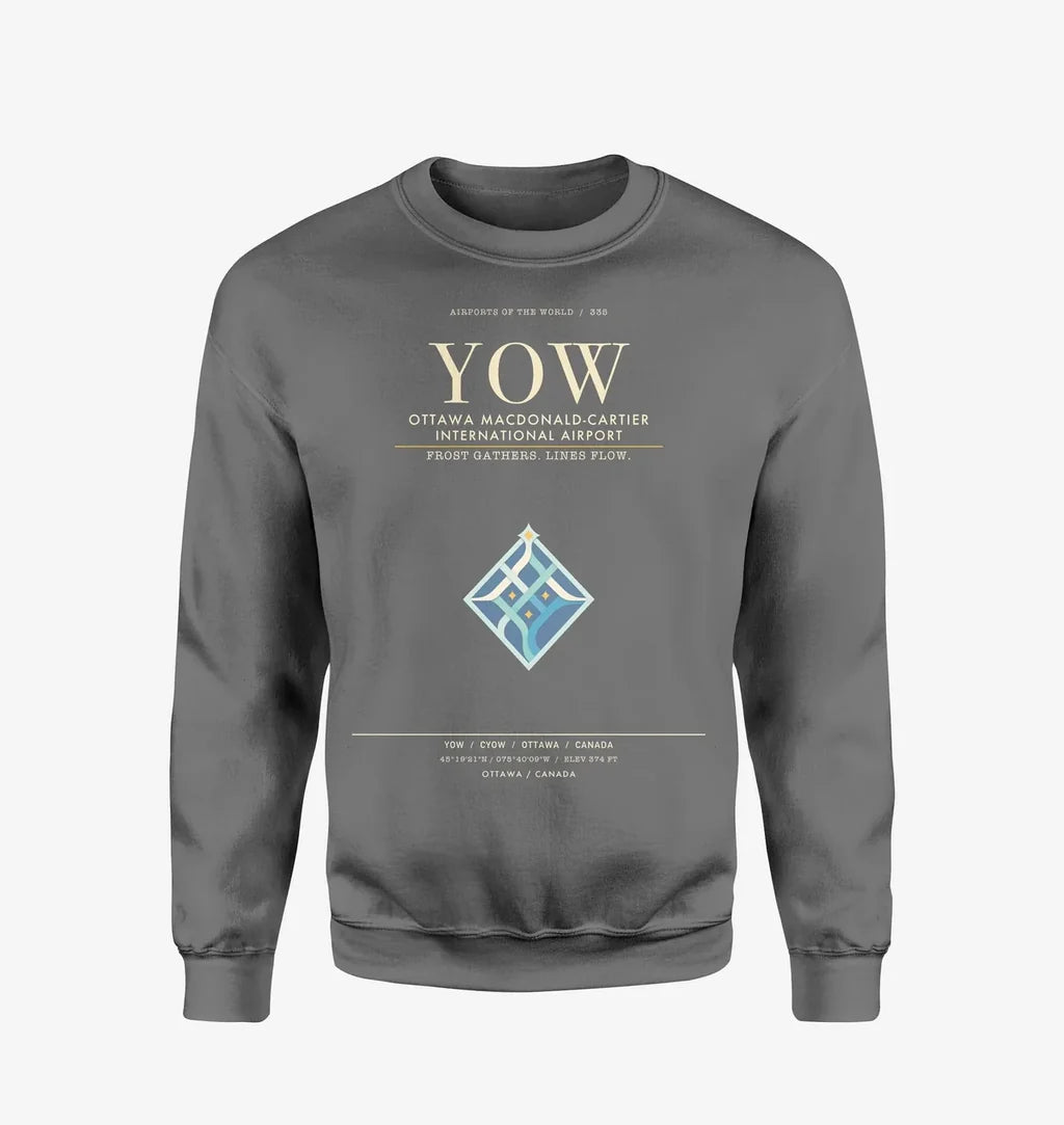 Ottawa Macdonald-Cartier International Airport YOW Sweatshirt - Gray