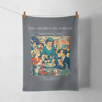Thumbnail for VINTAGE G4087 - The Champagne Service - Designed Towels design on gray