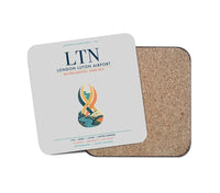 Thumbnail for London Luton Airport (LTN) design on light gray 1 piece coaster
