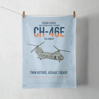 Thumbnail for Boeing Vertol CH-46E Sea Knight design on light blue towel