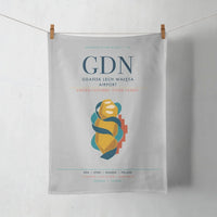 Thumbnail for Gdańsk Lech Wałęsa Airport (GDN) design on light gray towel