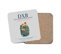Thumbnail for Dubai International Airport (DXB) design on light gray 1 piece coaster
