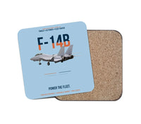 Thumbnail for F-14B Tomcat Power The Fleet design on light blue 1 piece coaster
