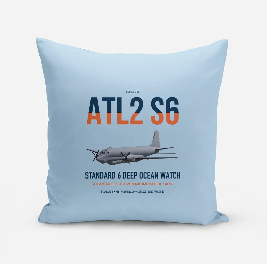 Atlantique 2 Standard 6 design on light blue pillow
