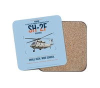 Thumbnail for Kaman SH-2F Seasprite design on light blue 1 piece coaster