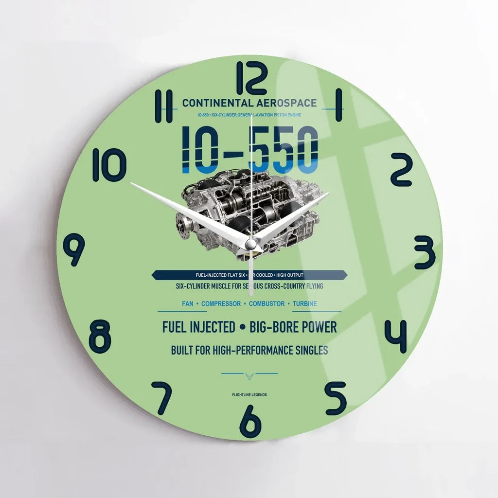 IO-550 design on light green no frame wall clock