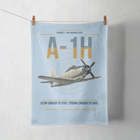 Thumbnail for A-1H Skyraider design on light blue towel