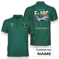Thumbnail for F-16C FIGHTING FALCON design on green polo with custom name badge