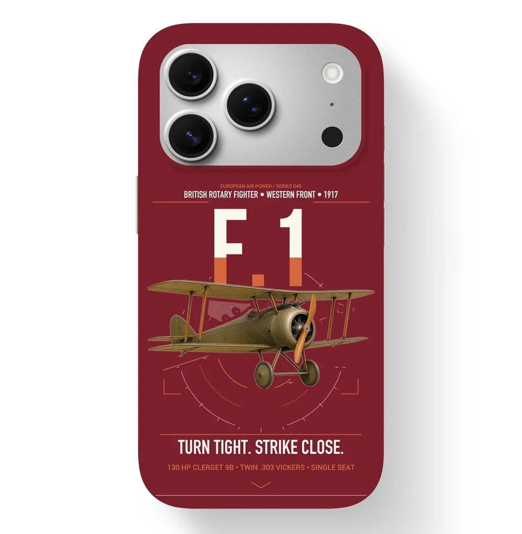 Sopwith Camel F.1 design on dark red magsafe iphone case, for iPhone 17 Pro