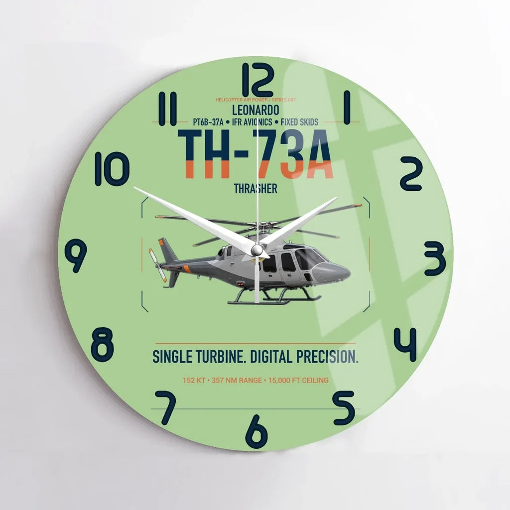 Leonardo TH-73A Thrasher design on light green no frame wall clock