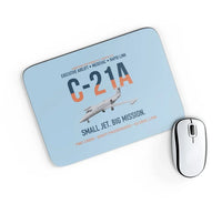 Thumbnail for C-21A Learjet Small Jet Big Mission design on light blue rectangle mouse pad