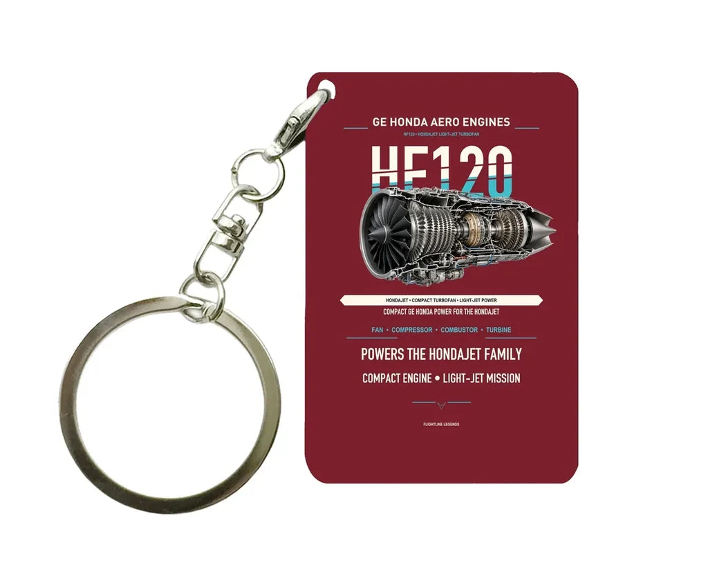 HF120 Key Chain design on dark red key chain