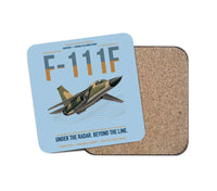 Thumbnail for F-111F Aardvark design on light blue 1 piece coaster
