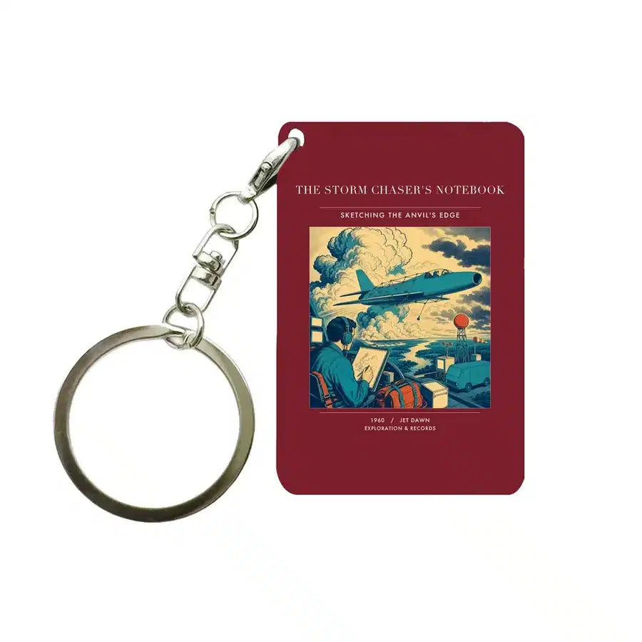 VINTAGE G4393 - The Storm Chaser's Notebook - Designed Key Chain design on darkred