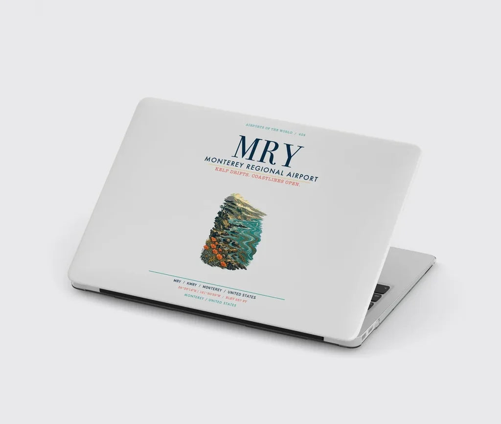Monterey Regional Airport (MRY) design on light gray MacBook case