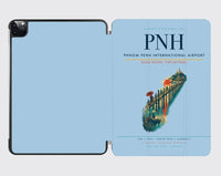 Thumbnail for Phnom Penh International Airport (PNH) design on light blue ipad tablet case