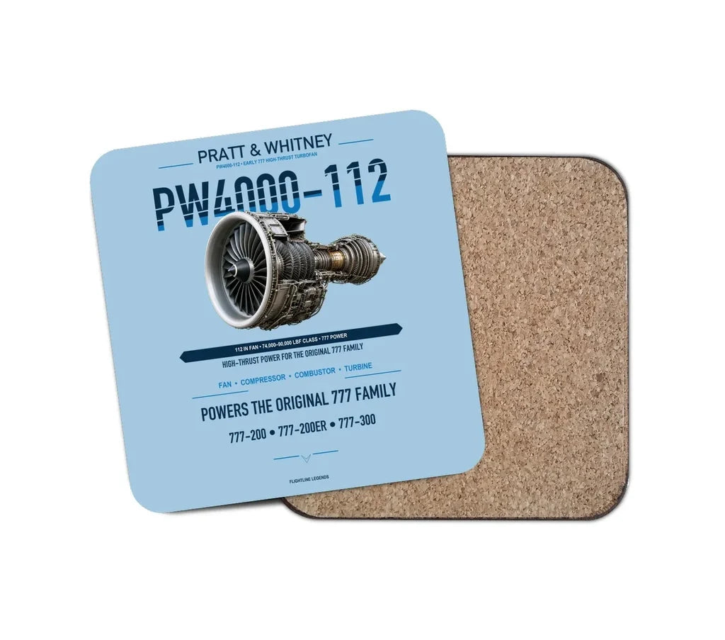 Embraer ERJ145 design on light blue 1 piece coaster