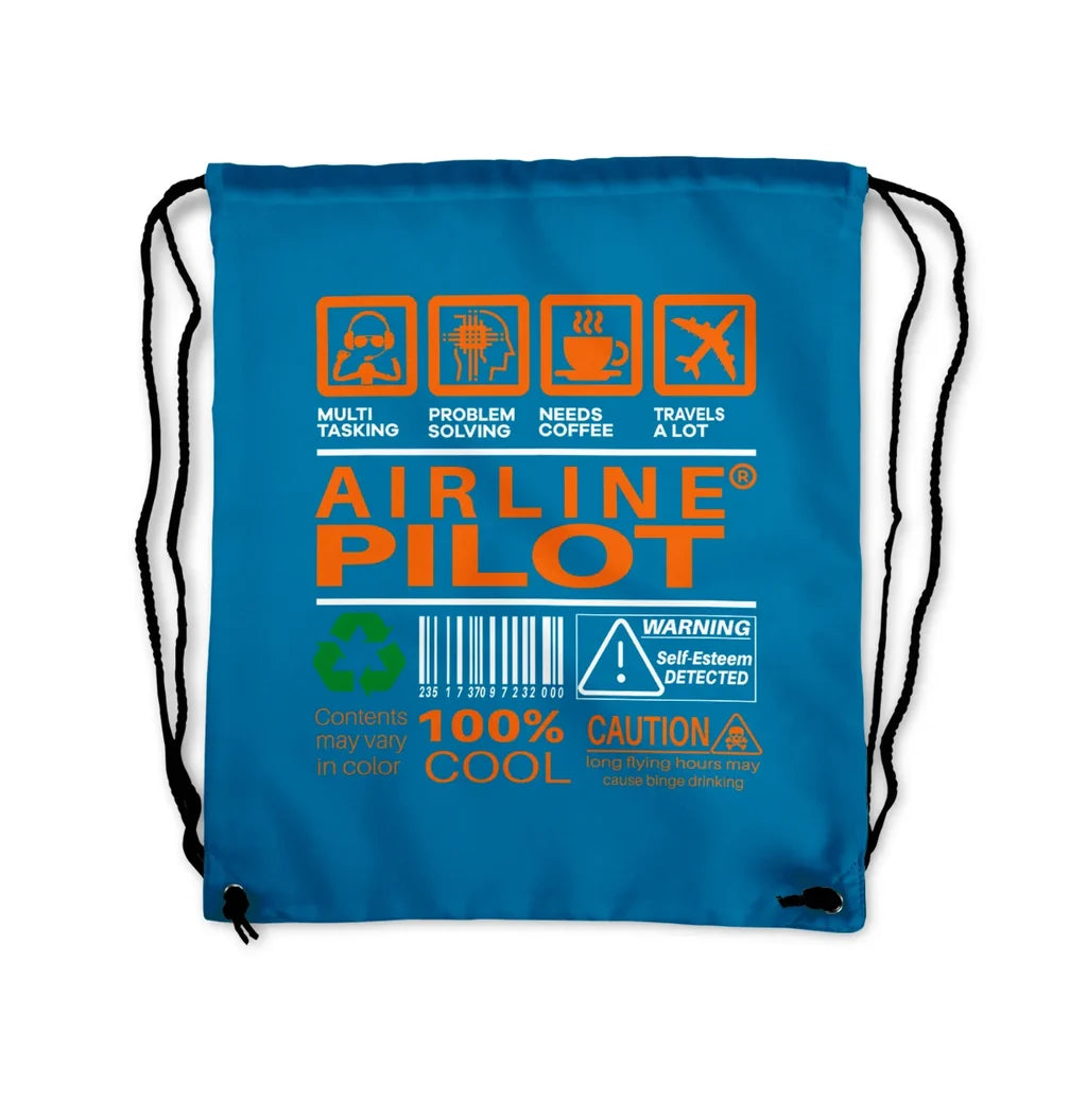 Airline Pilot Label Drawstring Bag - view 5