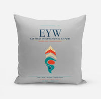 Thumbnail for Key West International Airport (EYW) design on light gray pillow