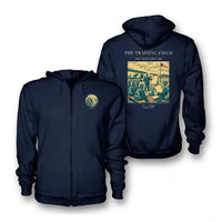 Thumbnail for VINTAGE G4009 - The Training Field - Premium Zipped Hoodie design on navyblue