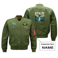 Thumbnail for VINTAGE G4441 - The Moonpath Takeoff - Bomber Jacket design on green+name