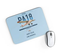 Thumbnail for Piper PA-18 Super Cub design on light blue rectangle mouse pad