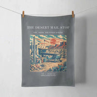 Thumbnail for VINTAGE G4151 - The Desert Mail Stop - Designed Towels design on gray
