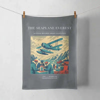 Thumbnail for VINTAGE G4296 - The Seaplane Everest - Designed Towels design on gray