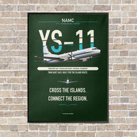 Thumbnail for NAMC YS-11A vertical canvas print - framed - dark green background