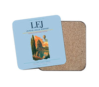 Thumbnail for Leipzig–Halle Airport (LEJ) design on light blue 1 piece coaster