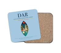 Thumbnail for Julius Nyerere International Airport (DAR) design on light blue 1 piece coaster