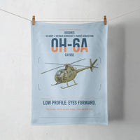 Thumbnail for Hughes OH-6A Cayuse design on light blue towel