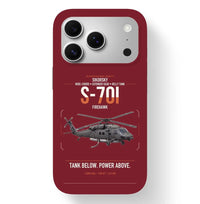 Thumbnail for Sikorsky S-70i FIREHAWK design on dark red magsafe iphone case, for iPhone 17 Pro