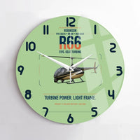 Thumbnail for Robinson R66 design on light green no frame wall clock