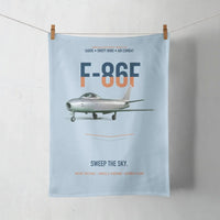 Thumbnail for F-86F Sabre Sweep The Sky design on light blue towel