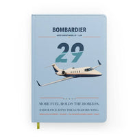 Thumbnail for Bombardier Learjet 29 design on light blue notebook