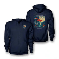 Thumbnail for VINTAGE G4148 - The Thunderstorm Detour - Premium Zipped Hoodie design on navyblue