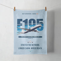 Thumbnail for Embraer E195 design on light blue towel