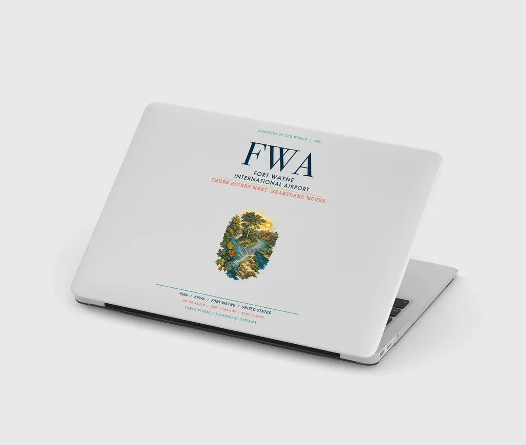 Fort Wayne International Airport (FWA) design on light gray MacBook case