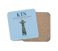 Thumbnail for Ketchikan International Airport (KTN) design on light blue 1 piece coaster
