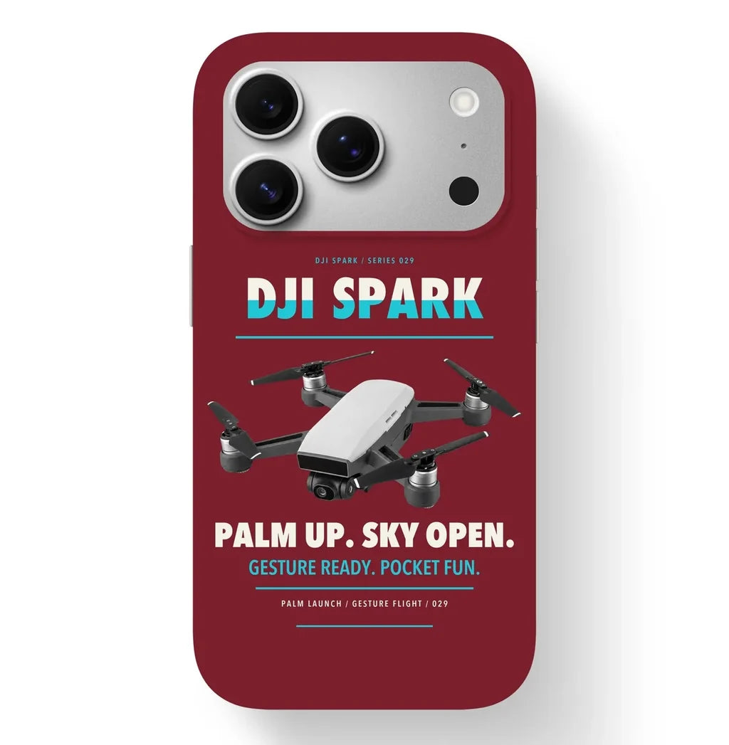 DJI Spark Case design on dark red iphone case